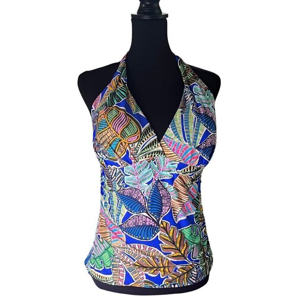 La Blanca V-Neck Halter Tankini Top, Size 14 - Picture 1 of 8